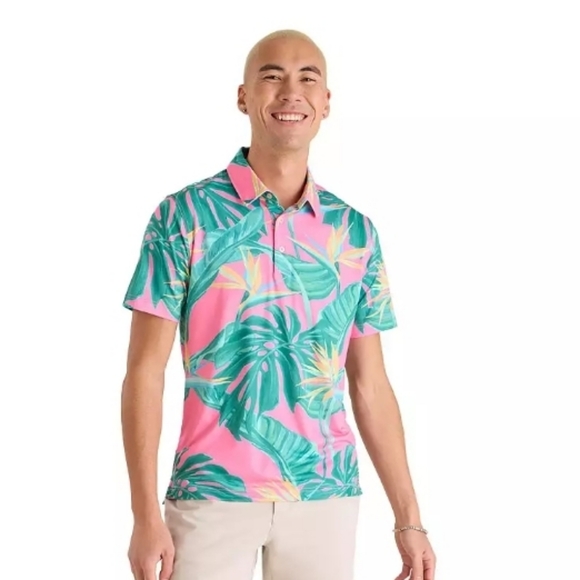 Chubbies Mens Birds Of Paradise Performance Polo, NWT - Picture 2 of 6